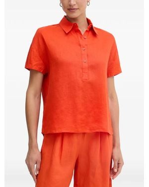 Benetton Short-Sleeve Linen Shirt - Orange
