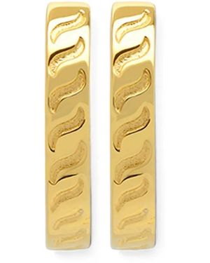 Yoj Midi Rorun Engraved Hoop Earrings - Metallic
