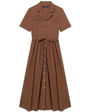 Brooks Brothers Belted Midi Dress - Brown