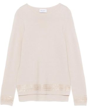 AROVESCIO Pullover Mit Glitter-Besatz - Weiß