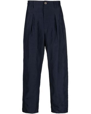 Giorgio Armani Pleated Wide-Leg Trousers - Blue