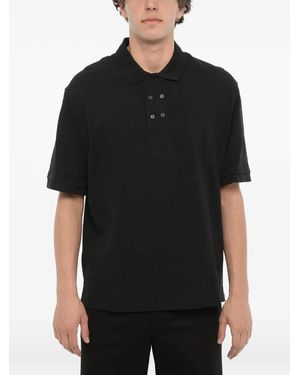 Neil Barrett Polo De Piqué De Algodón - Negro
