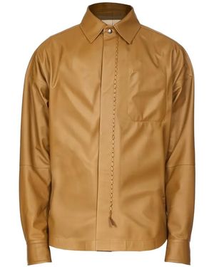 Ferragamo Chain Leather Jacket - Brown