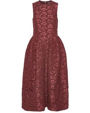 ROTATE BIRGER CHRISTENSEN Flower-Embellishment Midi Dress - Red