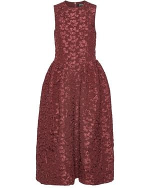 ROTATE BIRGER CHRISTENSEN Flower-Embellishment Midi Dress - Red
