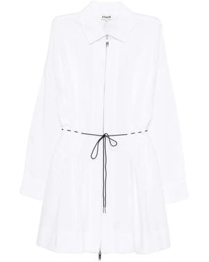 STAUD Zip Drawstring Mini Dress - White