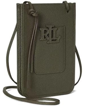 Ralph Lauren Logo-Patch Leather Crossbody Bag - Green