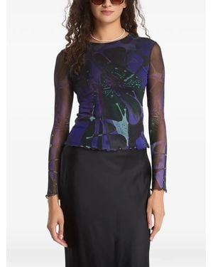 Desigual Graphic-Print Jersey - Blue
