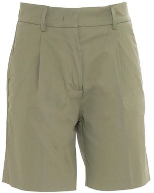 K-Way Pleated Knee-Length Shorts - Green