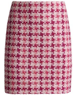 St. John Skyler Tweed Skirt - Red