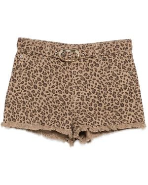 Twinset Leopard-Pattern Shorts - Brown