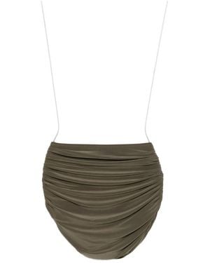 Norma Kamali Bill high-waist ruched bikini bottom - Grau