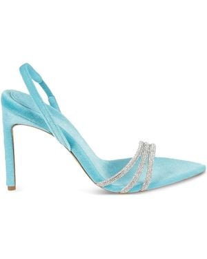 Bettina Vermillon 110Mm Roxy Crystal-Embellished Slingback Sandals - Blue