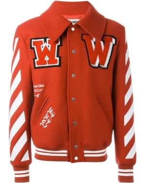 Off-White c/o Virgil Abloh Varsity Jacket - Red