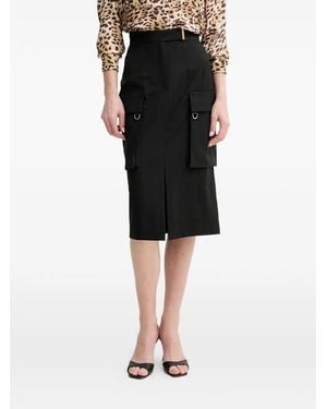 Guess Flap-Pocket Midi Skirt - Black