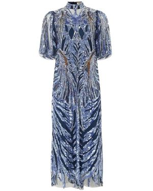 Temperley London Ambrose Sequin-Embellished Midi Dress - Blue