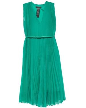 Max Mara Pleated Belted Dress - Green