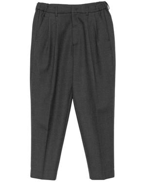 BE ABLE Pleated Elasticated-Waistband Trousers - Grey