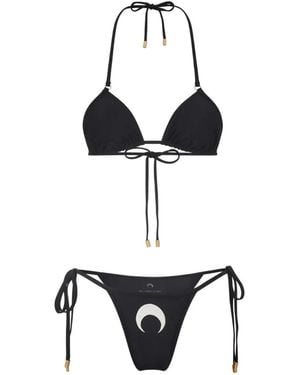 Marine Serre Moon-Print Triangle Bikini Set - White
