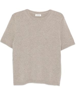 Soft Goat Oversized Knit T-Shirt Ss Crew Neck - White