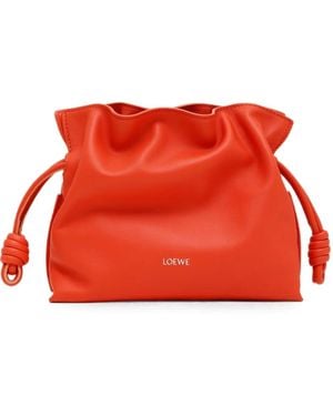 Loewe Mini Flamenco Leather Bucket Bag - Red