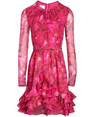 Giambattista Valli Rose Mania Silk Georgette Minidress - Pink