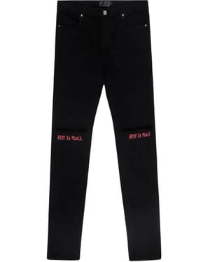 RTA Bryant Printed Skinny Jeans - Black