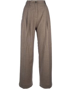 Cruna Demetra Wide-Leg Tailored Trousers - Brown