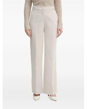 Sisley Pantalones Planos En El Frente - Blanco