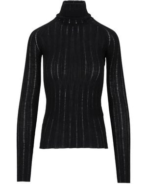 DURAZZI MILANO Ribbed-Knit Roll-Neck Sweater - Black