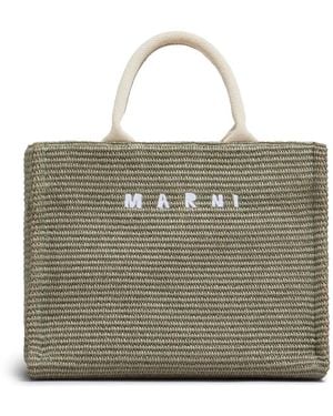 トートバッグ Marni Biscuit Raffia Small Shopping Bag Marni Biscuit Raffia Small Shopping Bag | Lyst