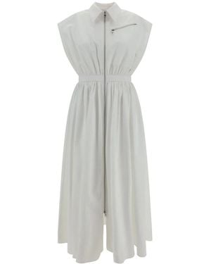 McQueen Cap-sleeved Flared Dress - Women's - Cotton - White