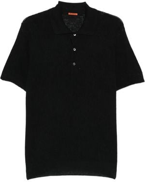 Barena Polo À Design Côtelé - Black