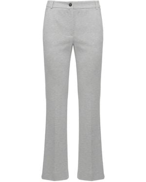 Emme Flare Diagonal-Pocket Trousers - Grey