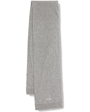 ARMANI EXCHANGE Logo-Embroidered Scarf - Gray