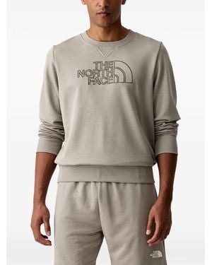 The North Face Drew Peak Light Logo-Embroidered Ribbed-Trim Sweatshirt - Grey