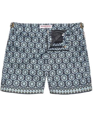 Orlebar Brown Bulldog Badeshorts Mit Geometrischem Print - Blau