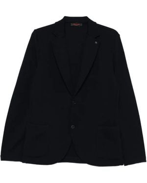 Gran Sasso Patch-Pocket Wool Blazer - Black