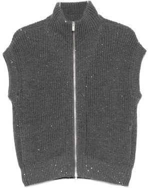 Peserico Cape Mit Pailletten - Grau