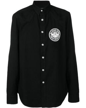 Balmain ロゴエンブロイダリー シャツ - ブラック