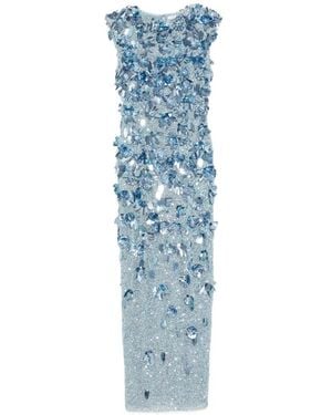 Rachel Gilbert Hugo Maxi-Jurk Met Bloemen-Print - Blauw