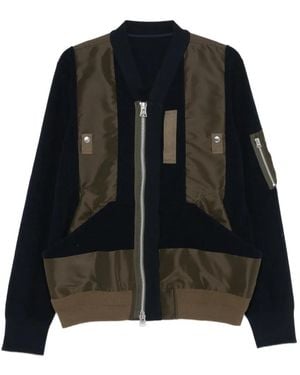 Sacai Paneled Zip-Front Jacket - Black