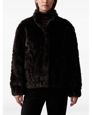 Silvian Heach Chaqueta De Pelo Artificial Con Botones Y Apliques - Negro