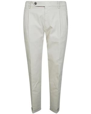 Berwich Pleated Cuffed Trousers - Grey