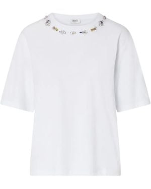 Liu Jo T-Shirt With Jewel Embroidery - White