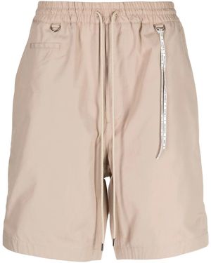 MASTERMIND WORLD Logo-Print Drawstring Shorts - Natural