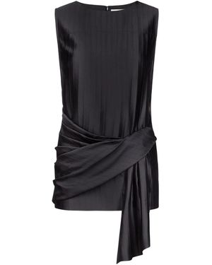 Loulou de Saison Fonda Striped Draped Top - Black