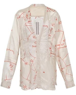Rick Owens Chemise Larry Fogpocket Imprimée - White