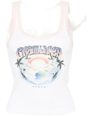 CASABLANCA Graphic-Print Tank Top - White