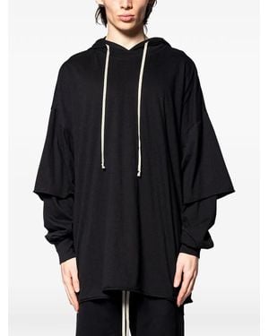 Rick Owens Hooded Layered Knitwear - Black